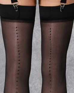 Hot Sale 🌟 Bluebella - US Diamante Back Seam Leg/Plain Top Stockings Black 🌟 -Deals collections Store unnamed file 1061