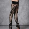 Promo ⌛ Bluebella - US Snake Fishnet Leg/Plain Top Hold Ups Black ✔️
