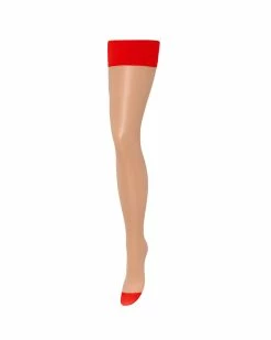 Deals 👍 Bluebella - US Back Seam Leg/Plain Top Stockings Sheer/Red 🎁 -Deals collections Store unnamed file 1145