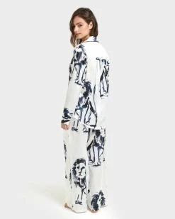 Discount 👏 Bluebella - US Olin Luxury Satin Long Pajama Set White/Black 💯 -Deals collections Store unnamed file 1272