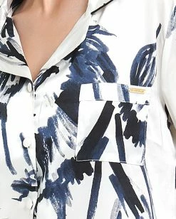 Discount 👏 Bluebella - US Olin Luxury Satin Long Pajama Set White/Black 💯 -Deals collections Store unnamed file 1273