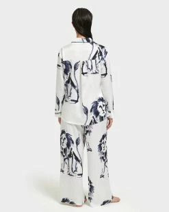 Discount 👏 Bluebella - US Olin Luxury Satin Long Pajama Set White/Black 💯 -Deals collections Store unnamed file 1278