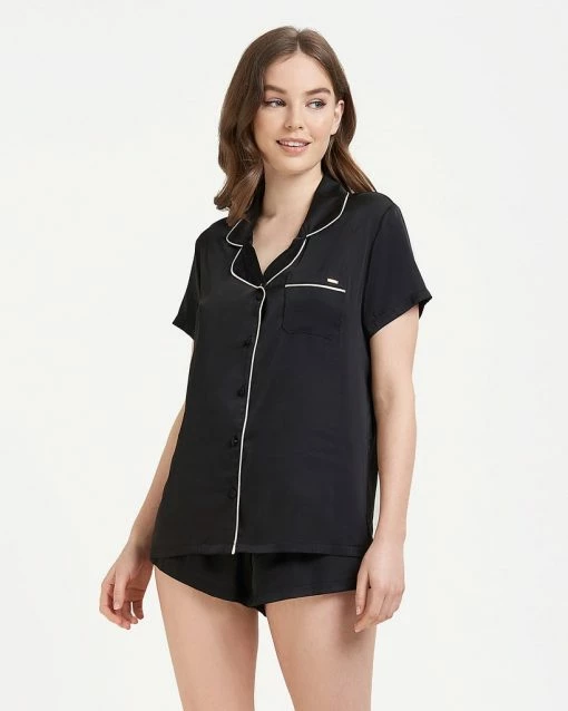 Top 10 🛒 Bluebella - US Abigail 👕 Shirt And Short Set Black/Pale Pink 😉 -Deals collections Store unnamed file 1286