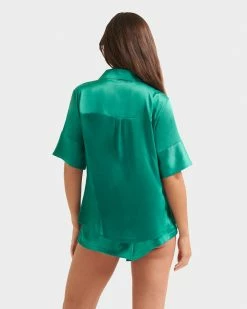 Hot Sale 😀 Bluebella - US Alma Luxury Satin Short Pajama Set Columbia Green 👍 -Deals collections Store unnamed file 1305