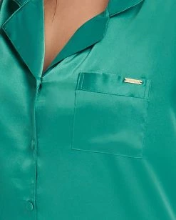 Hot Sale 😀 Bluebella - US Alma Luxury Satin Short Pajama Set Columbia Green 👍 -Deals collections Store unnamed file 1306