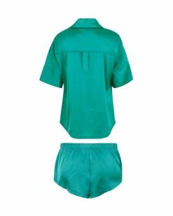 Hot Sale 😀 Bluebella - US Alma Luxury Satin Short Pajama Set Columbia Green 👍 -Deals collections Store unnamed file 1308