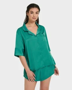 Hot Sale 😀 Bluebella - US Alma Luxury Satin Short Pajama Set Columbia Green 👍 -Deals collections Store unnamed file 1310