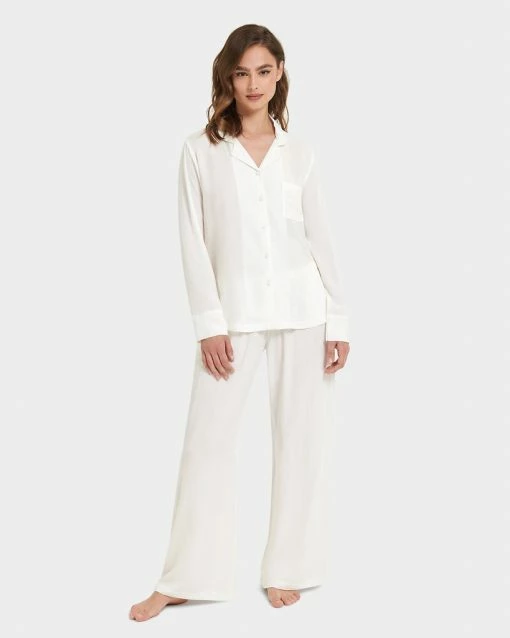 Best Pirce 👍 Bluebella - US Tarcon Eco Viscose Long Pajama Set White ⭐ -Deals collections Store unnamed file 1312