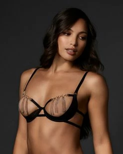 Cheapest 🤩 Bluebella - US Aurora Open Bra Black/Gold 💯