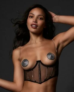 Hot Sale 👏 Bluebella - US Zenn Open Bustier Black/Silver 🛒