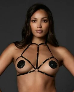 Discount โญ Bluebella - US Valerian Open Bra Black/Gold ๐