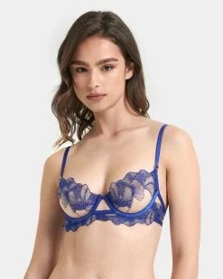 Cheap 💯 Bluebella - US Adeline Bra Sheer/Surf The Web Blue 🔔